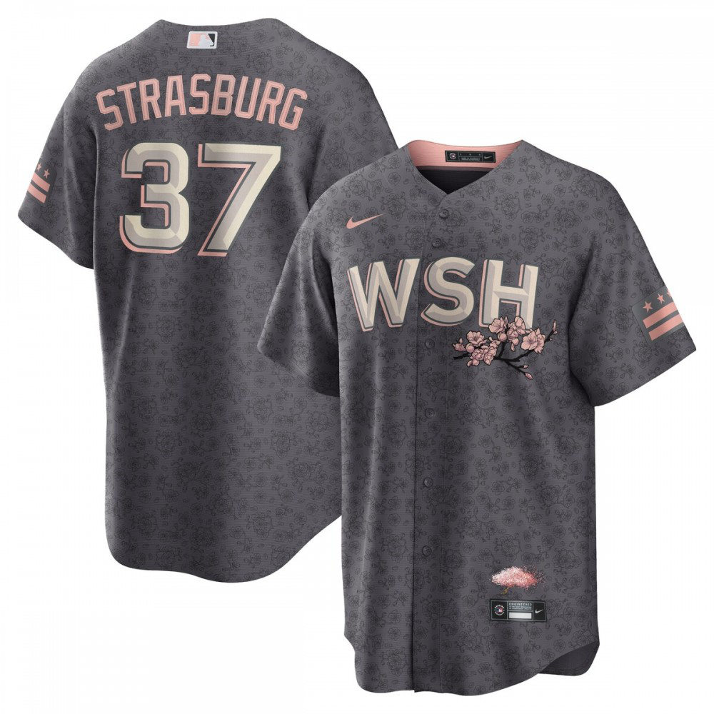Stephen Strasburg Washington Nationals City Connect Replica Player Jersey - Charcoal-Pro Kit Vault | Brand New 26/27 Sports Jerseys